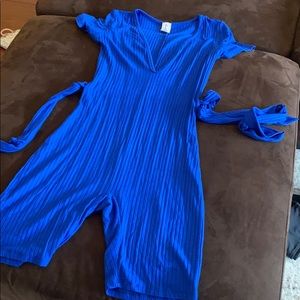 Baddieville meant to be royal blue romper NWOT
